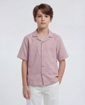 Boys' breezy short-sleeve Cuban shirt