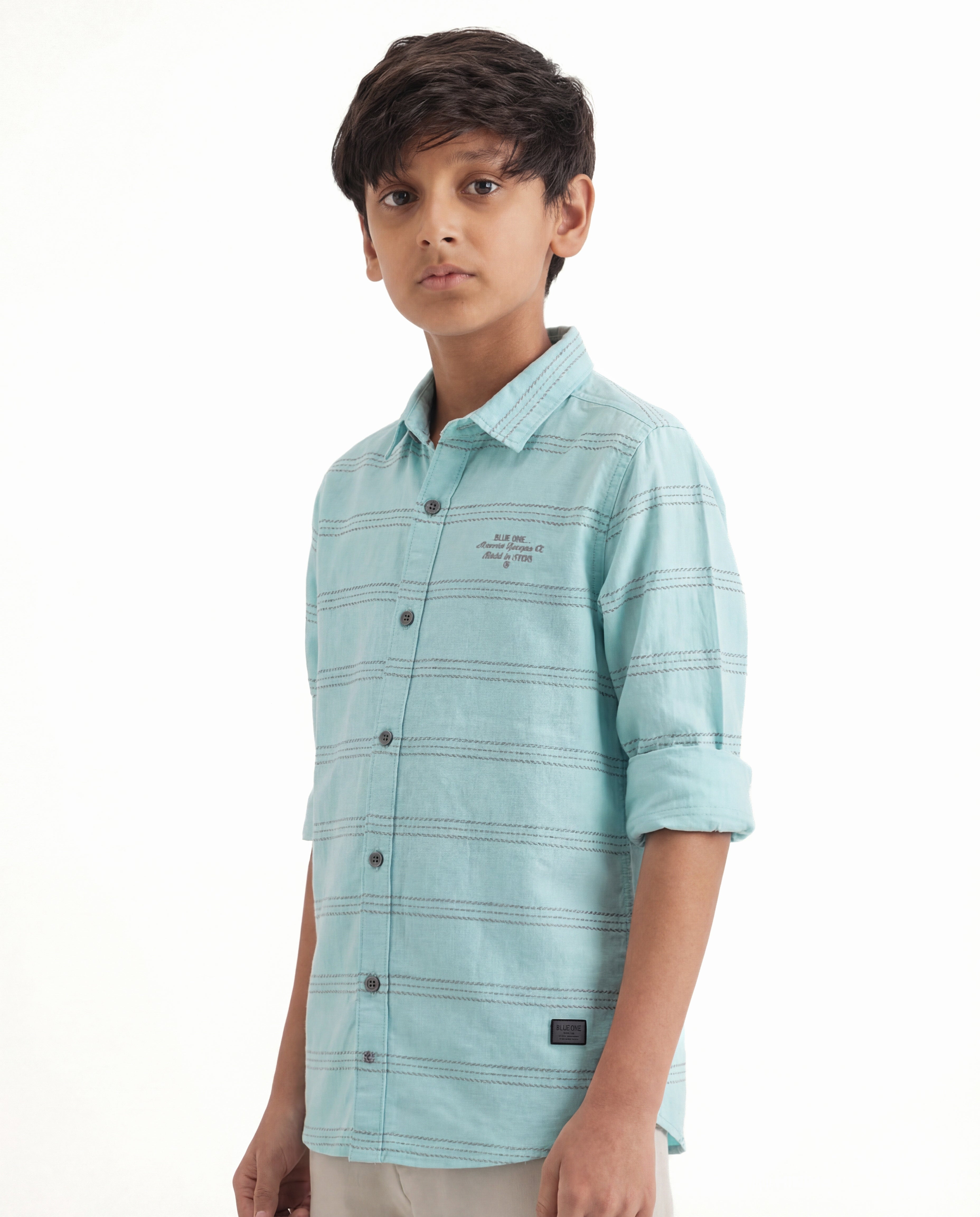 Textured Stripe Casual Shirt