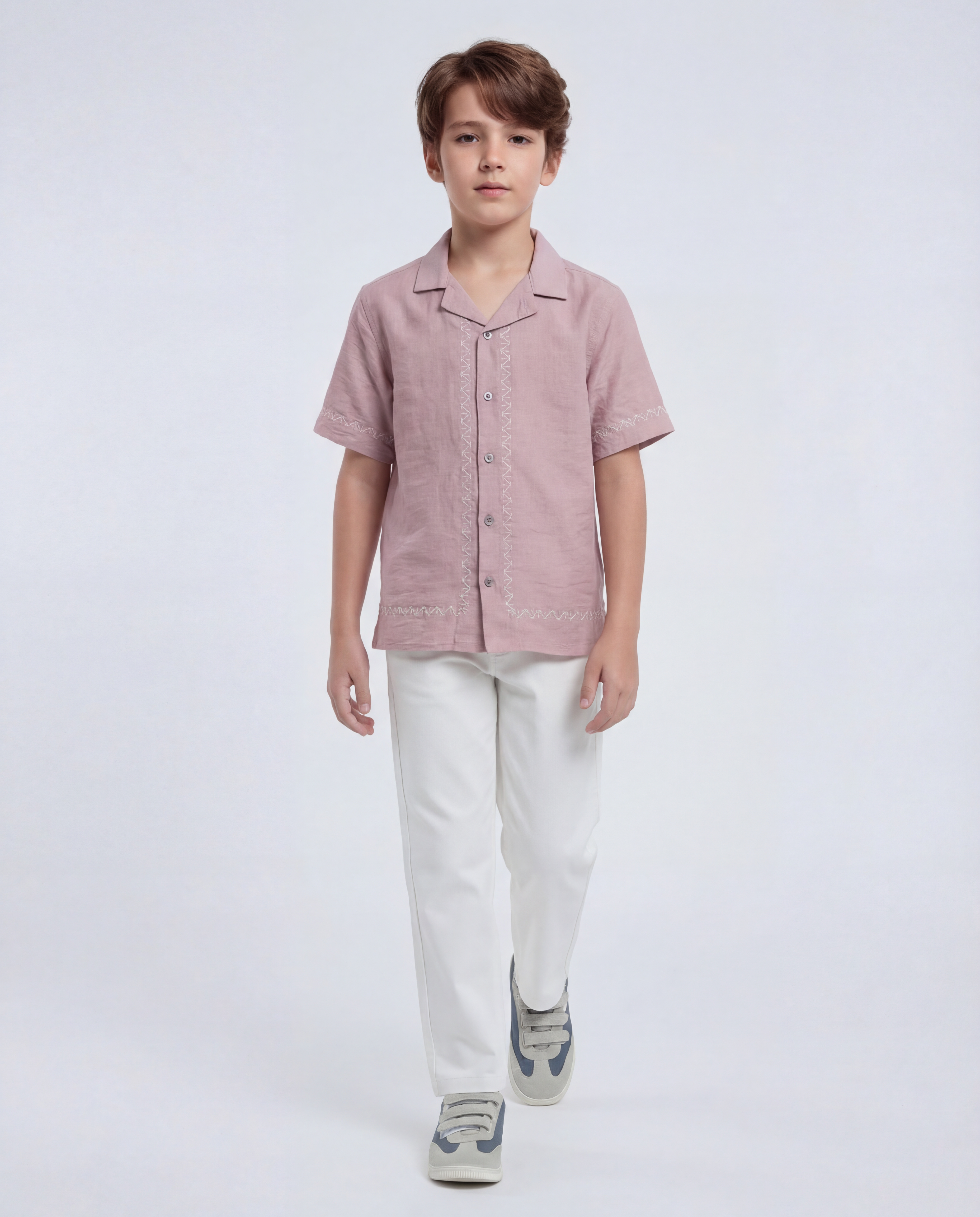 Boys' breezy short-sleeve Cuban shirt