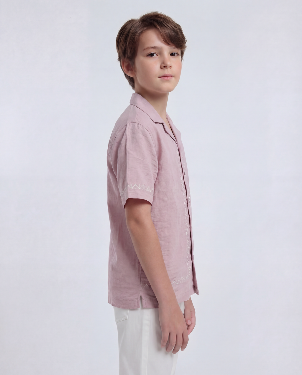 Boys' breezy short-sleeve Cuban shirt