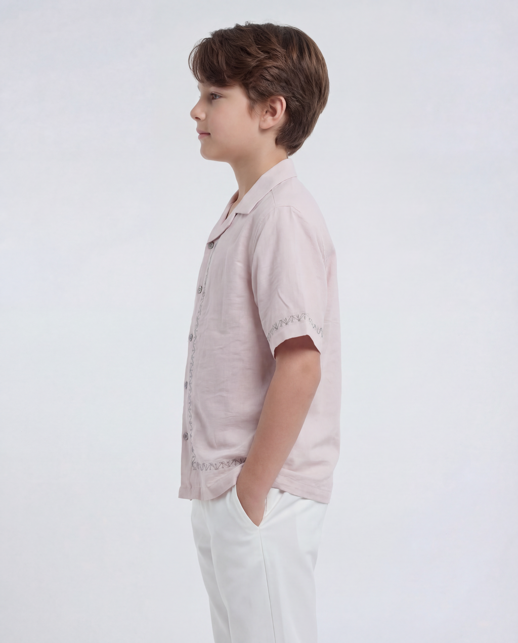 Boys' breezy short-sleeve Cuban shirt