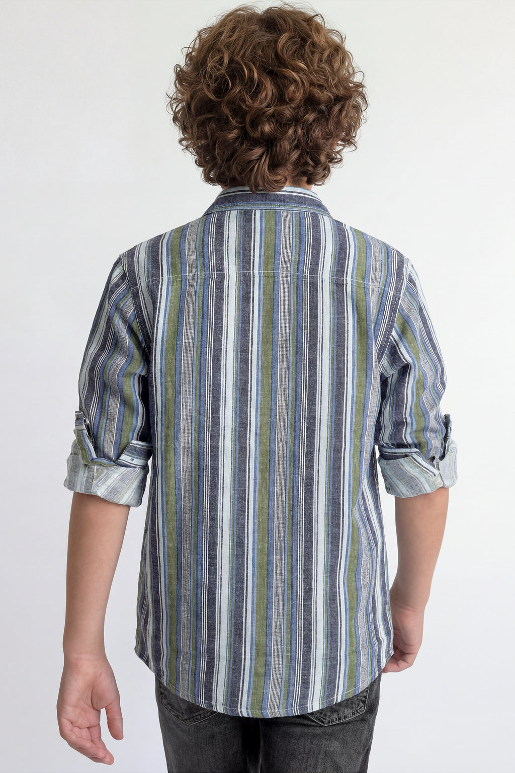 Smart striped button-down shirt