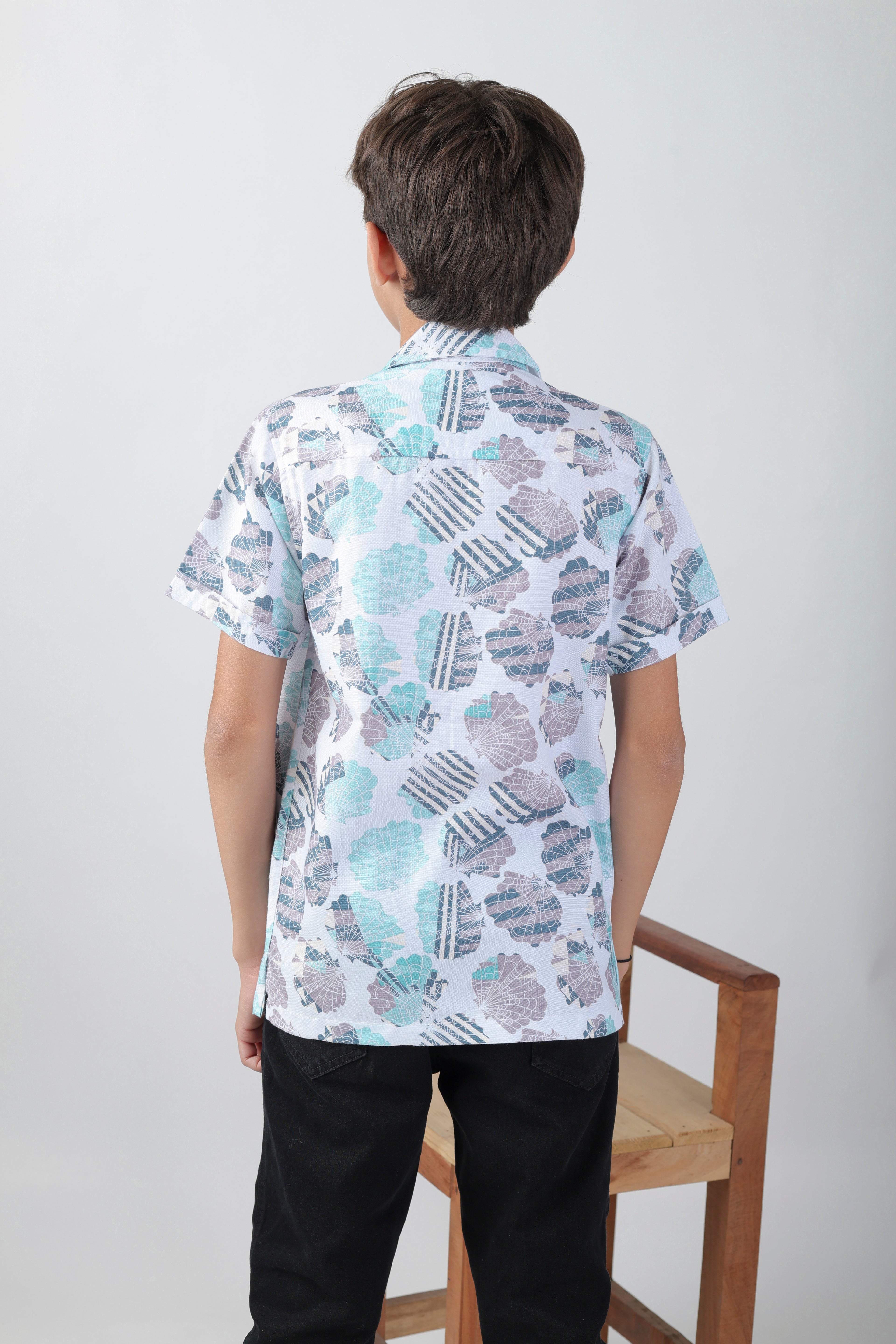 All- over printed camp collar shirt