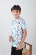 All- over printed camp collar shirt