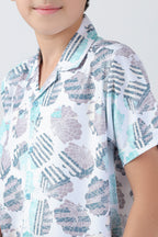 All- over printed camp collar shirt