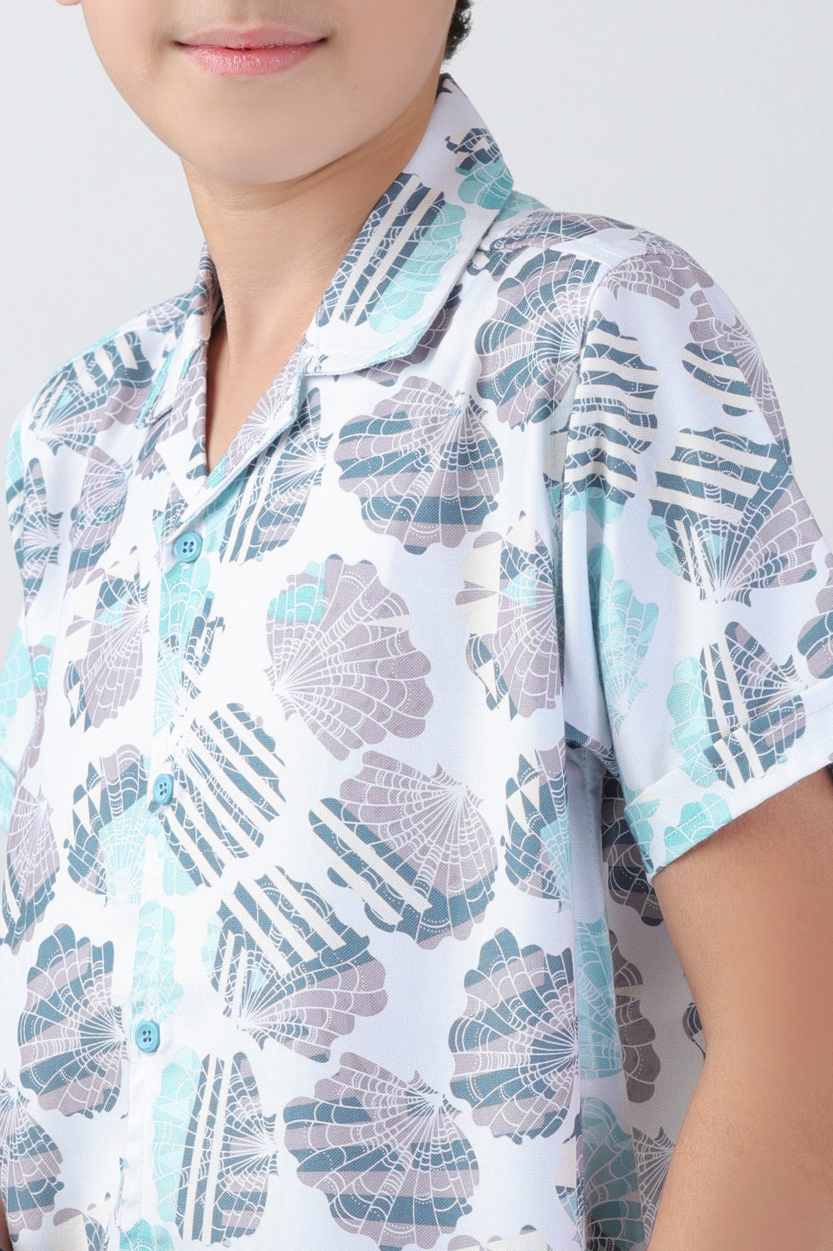All- over printed camp collar shirt