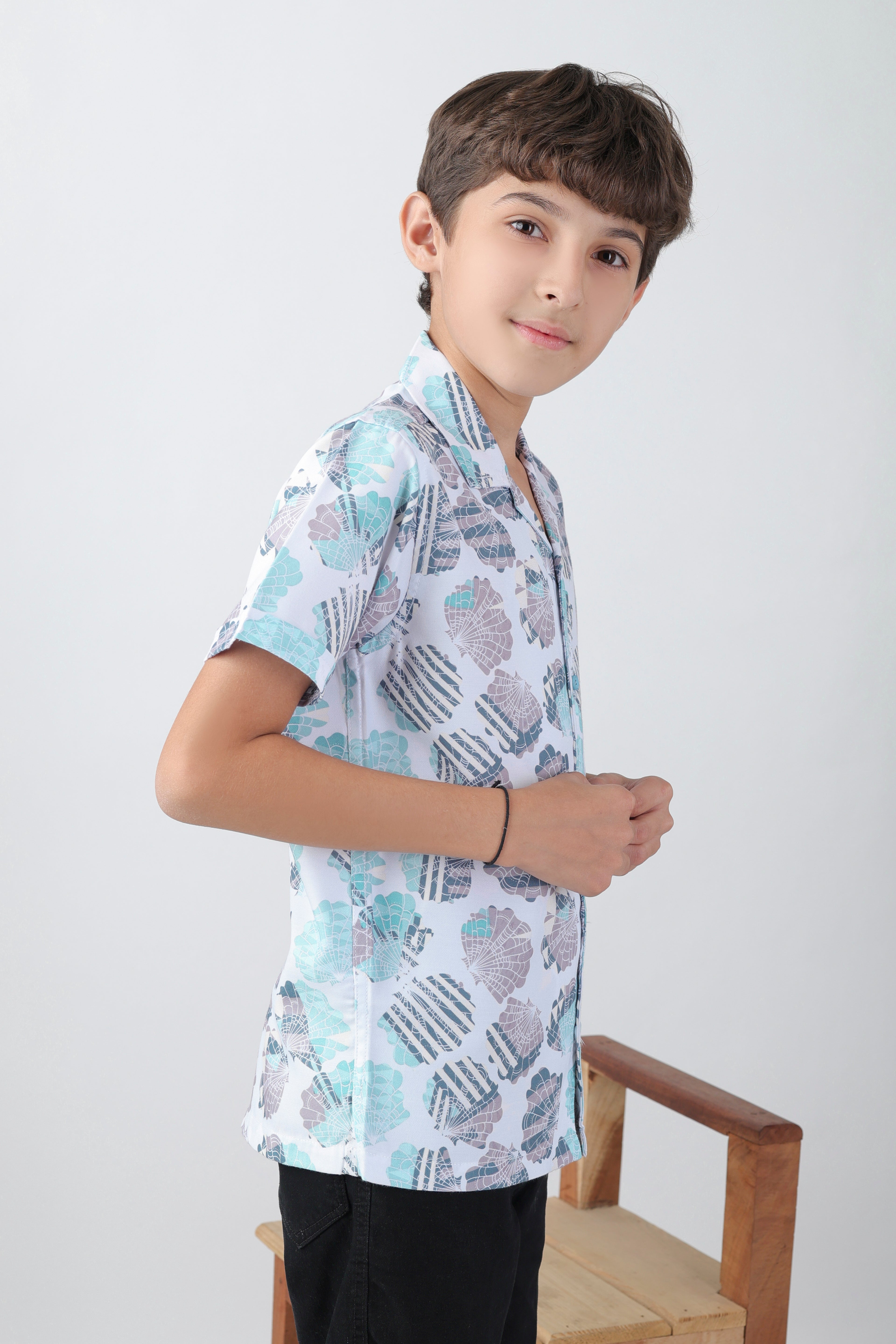 All- over printed camp collar shirt