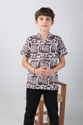 Modern abstract printed short sleeve shirt