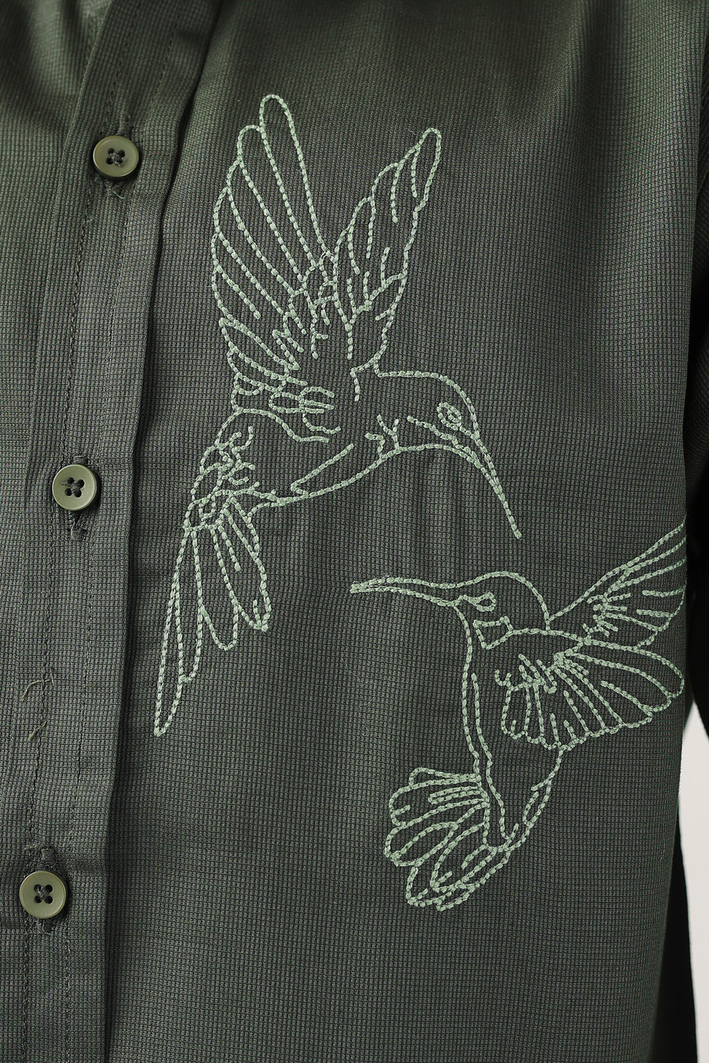 Classic button-down boys' shirt with embroidered motif