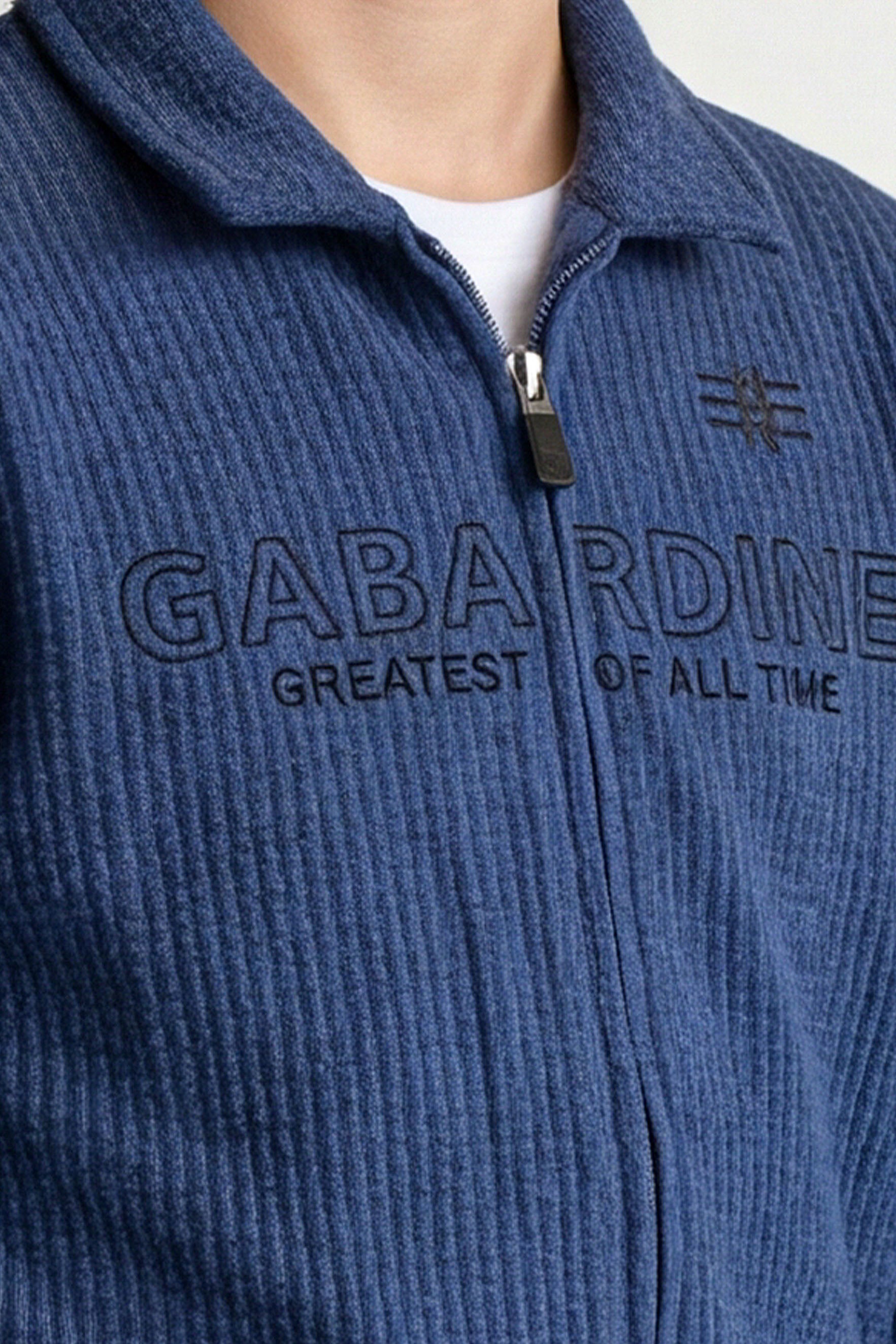 Casual zip-up sweatshirt.