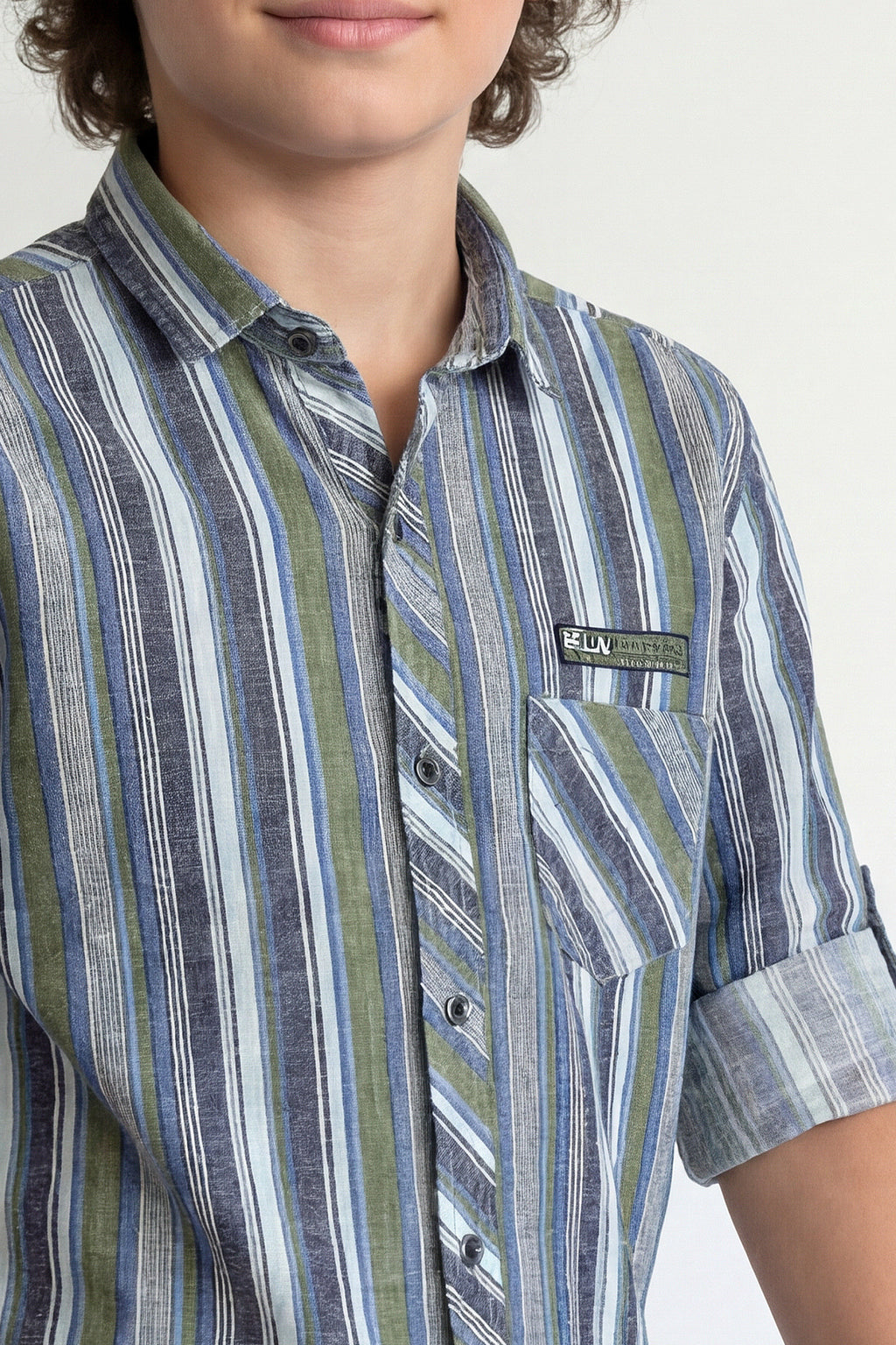 Smart striped button-down shirt