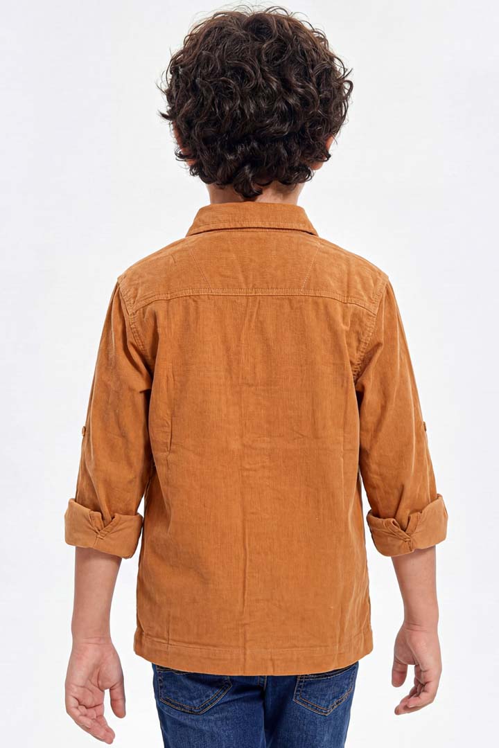 Rich rust-colored corduroy shirt